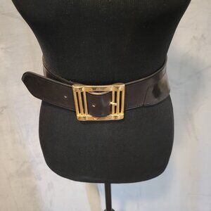 Women's Vintage Cinch Black Leather Belt Italian Designer Brand Linea Pelle Sz S